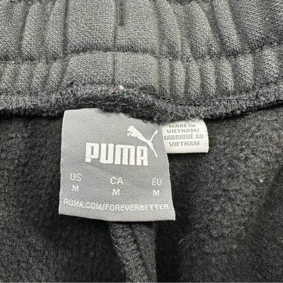Puma Black Joggers Sweat Pants Medium Mens Athletic Casual Knit Tracksuit - Picture 2 of 9